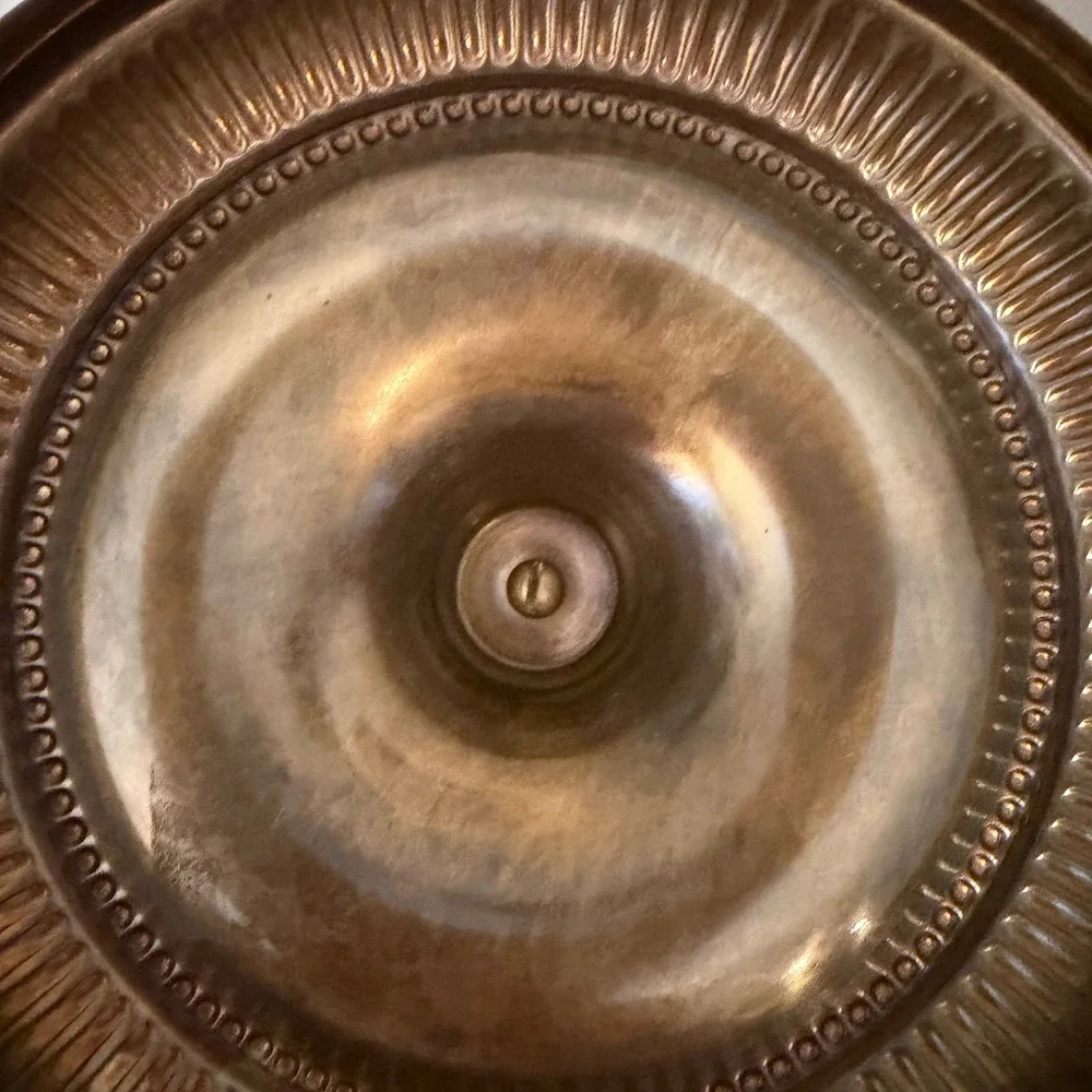 Decorative Crafts Inc Brass Urn Covered Vessel Hand Crafted India Ornate Footed